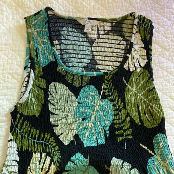 Croft & Borrow Monstera print midi dress, small EUC - Picture 6 of 11